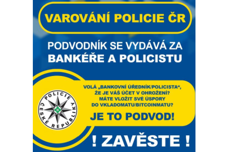 Varování Policie ČR - bankéř, policista