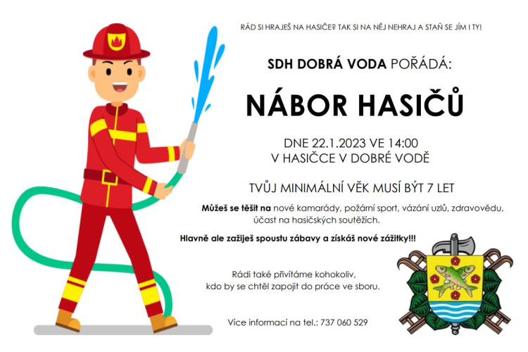 SDH Dobrá Voda - nábor hasičů